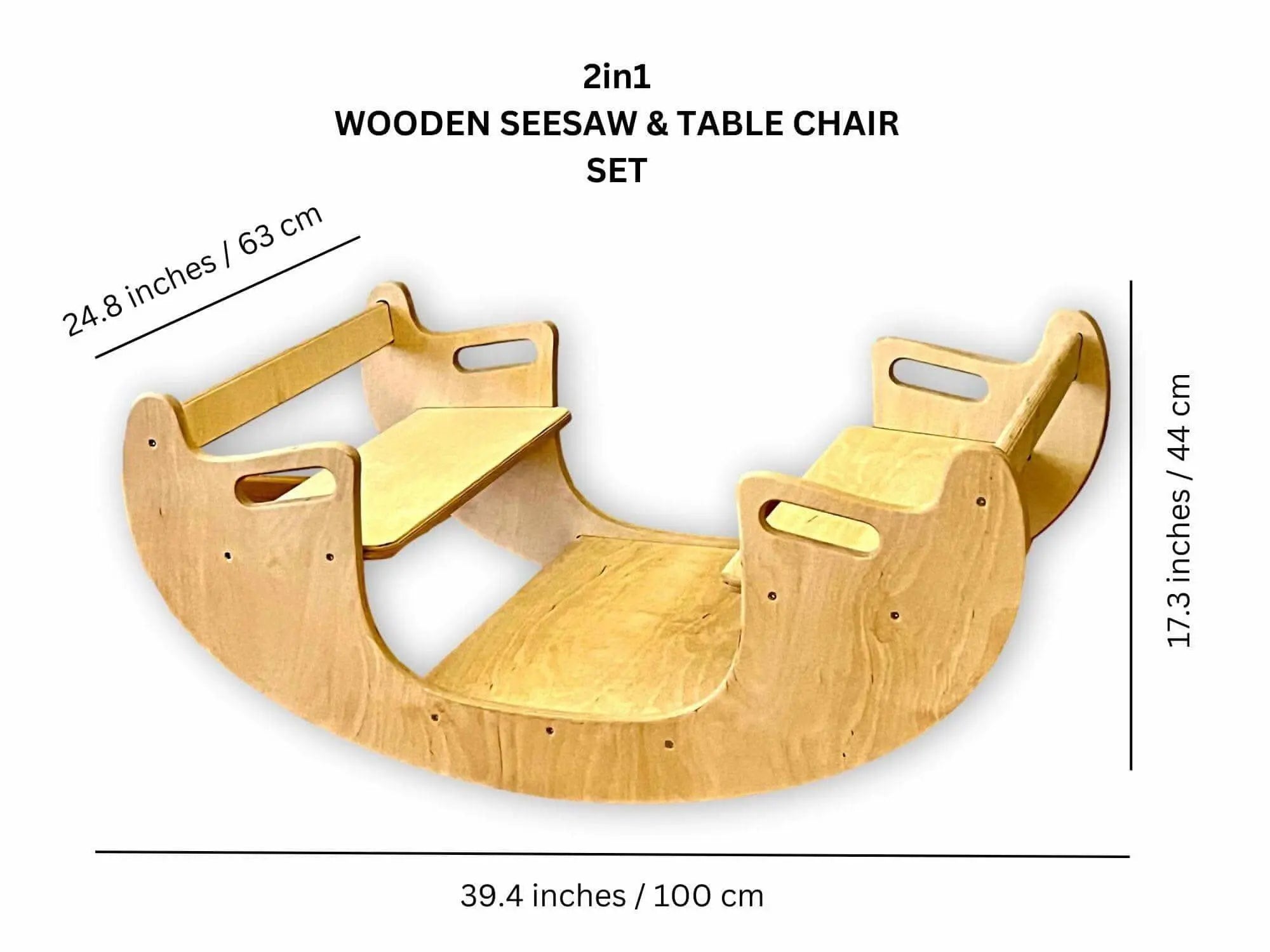 2in1-Montessori Wooden Seesaw-Table Chair Set Kidodido