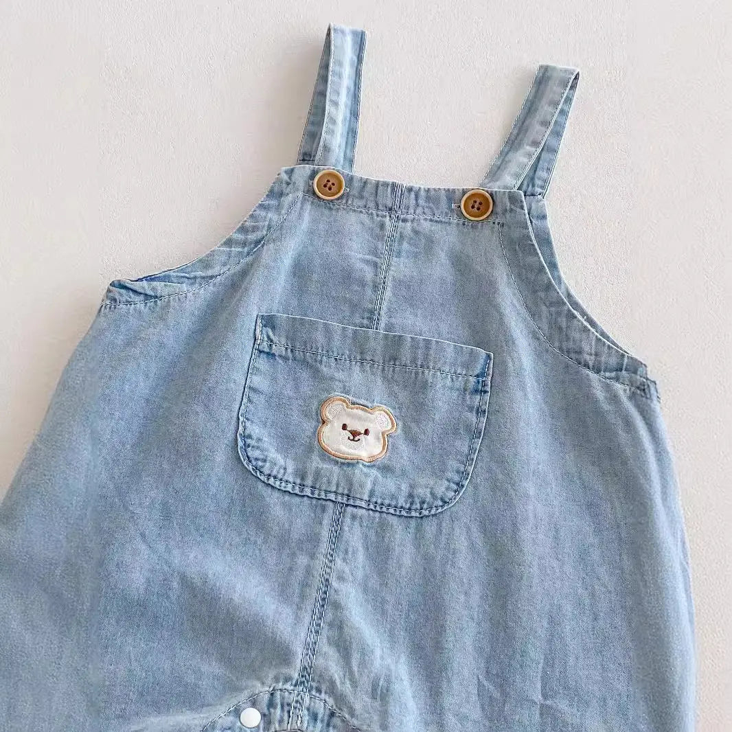 Arrival Summer Baby Kids Unisex Teddy Bear Pattern Short Sleeves T-Shirt And Thin Denim Overalls Romper – Baby Matching Clothing Set - Little & Loved Co Arrival Summer Baby Kids Unisex Teddy Bear Pattern Short Sleeves T-Shirt And Thin Denim Overalls Romper – Baby Matching Clothing Set Little & Loved Co