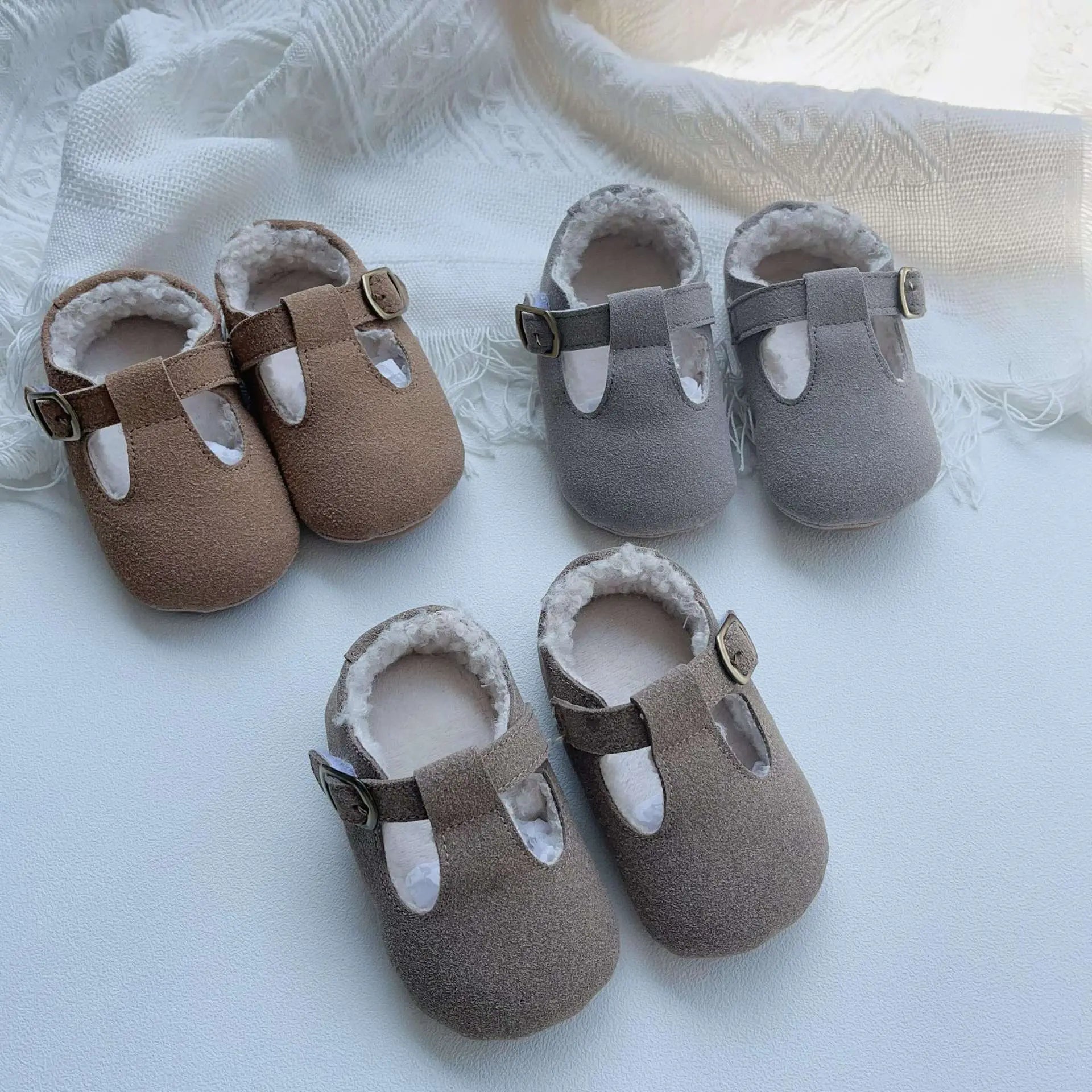 Arrival In Winter Baby Girl Solid Color Plush Warm Anti-Slip Shoes - Little & Loved Co Arrival In Winter Baby Girl Solid Color Plush Warm Anti-Slip Shoes Little & Loved Co